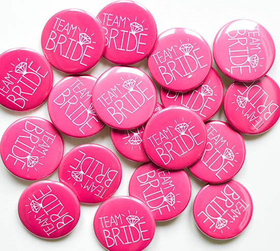 Pink Hen Night Badges - Team Bride