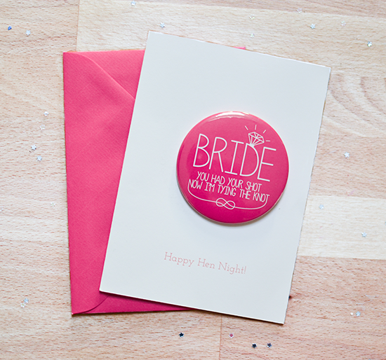 Hen Night Card with Badge